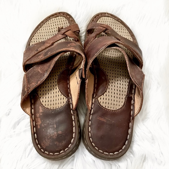 Women’s Born Brown Leather Strappy Sandals Size 8 - Picture 2 of 9